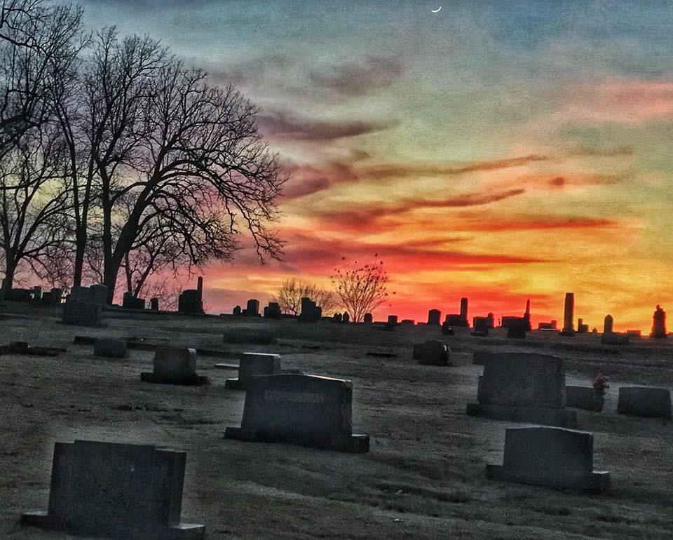 cemetery sunset