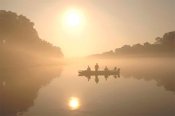 foggy morning fishing