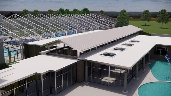 Competition Pool Complex with retractable roof.
