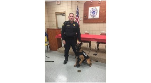 Sgt Jonathan Griffin with K9 Harmon