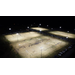 Drone view of Dr. Ray Stahl Soccer Complex at night